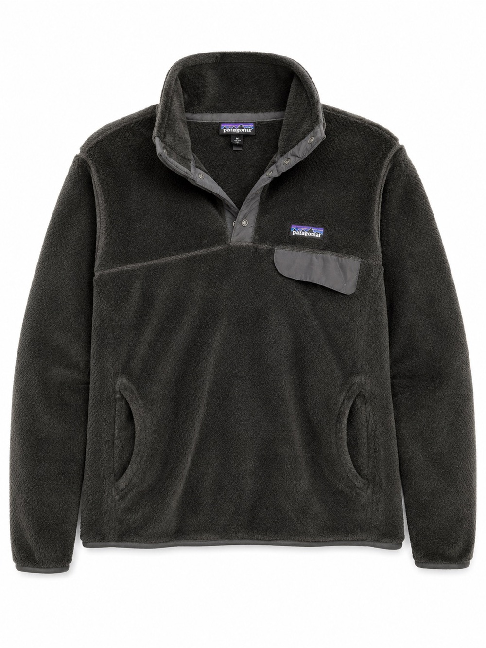 Patagonia Womens Re-Tool Snap-T Fleece Pullover Jacket Black Large L